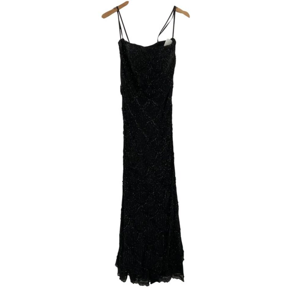 Basix Black Label Scalloped Motif Strapless Evening Dress Black 2